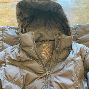 LL Bean Down Coat; brown (medium)